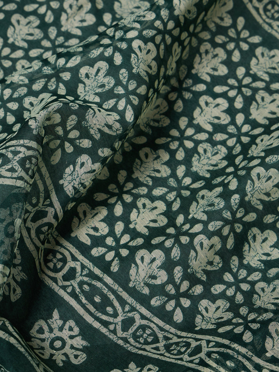 Divine Drapes Green Floral Saree
