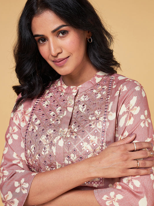 Blooming Melodies Floral Printed Kurta Set