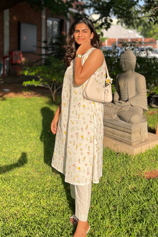 Whimsical Dreams Floral Printed A-line Kurta Set