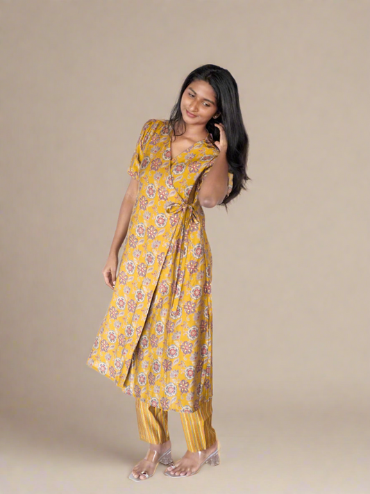Blooming Melodies Mustard Kurta Set
