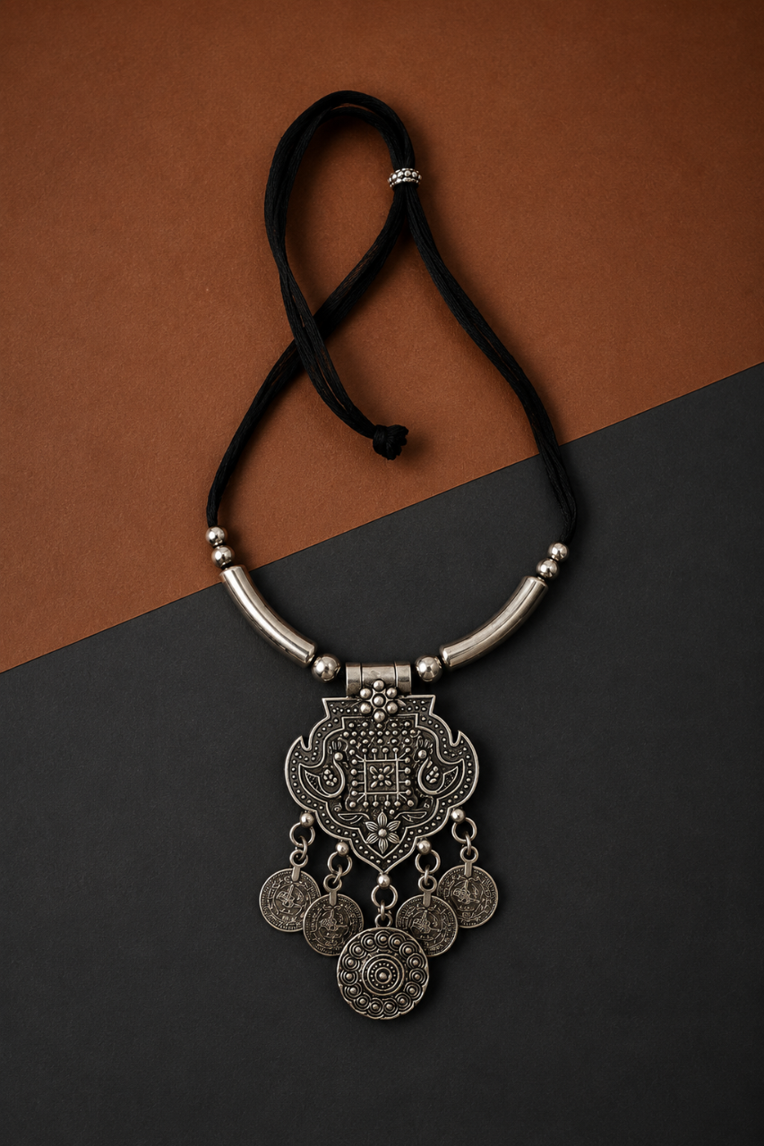 Earth & Silver Coin Necklace - II