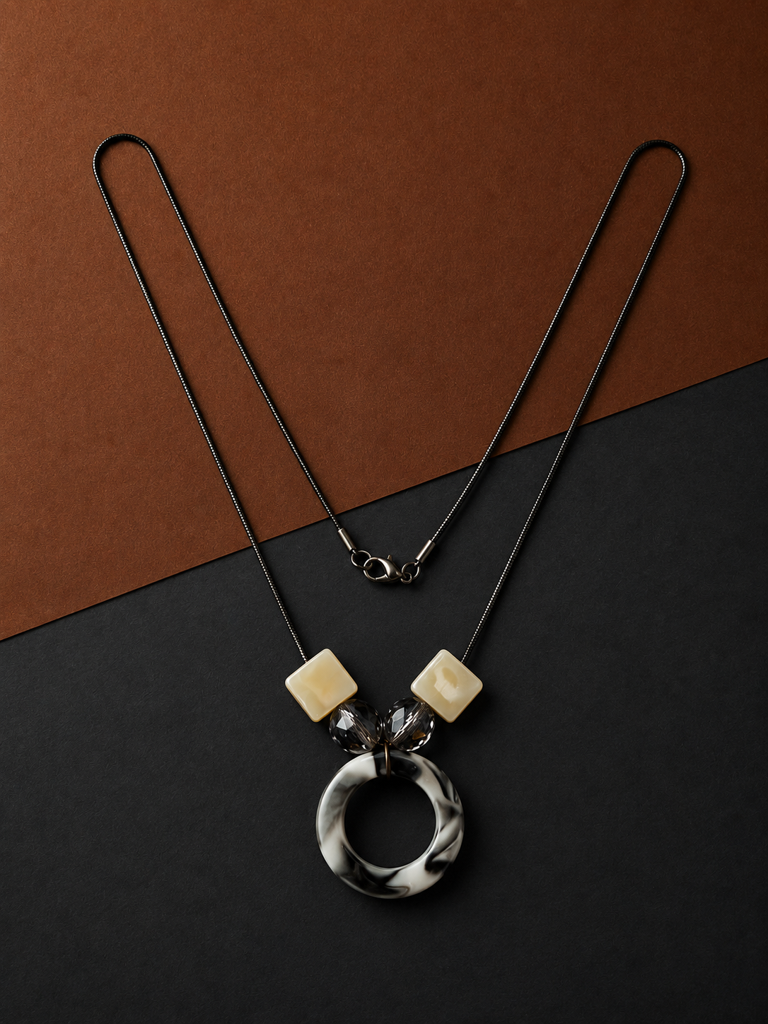 Earth & Silver Marble Necklace - V