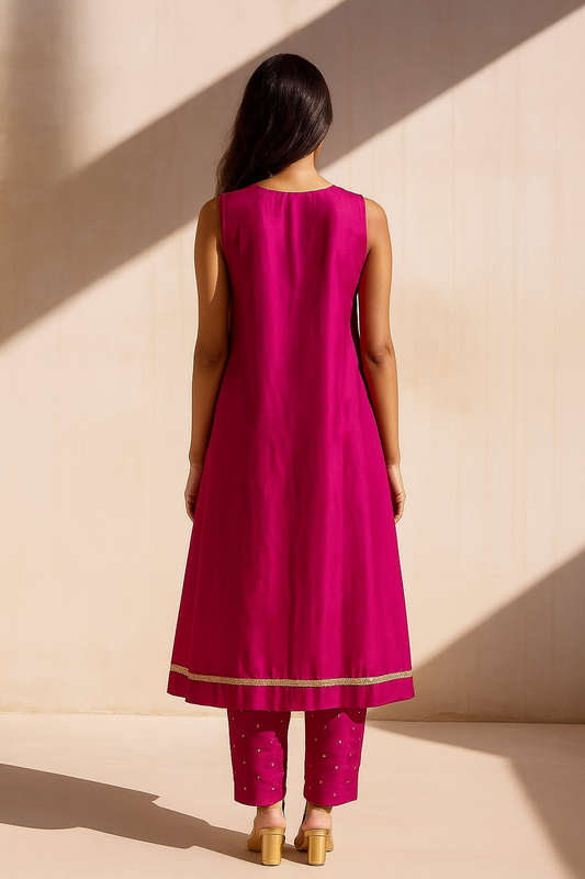 Verse Fuchsia Festive Kurta Set