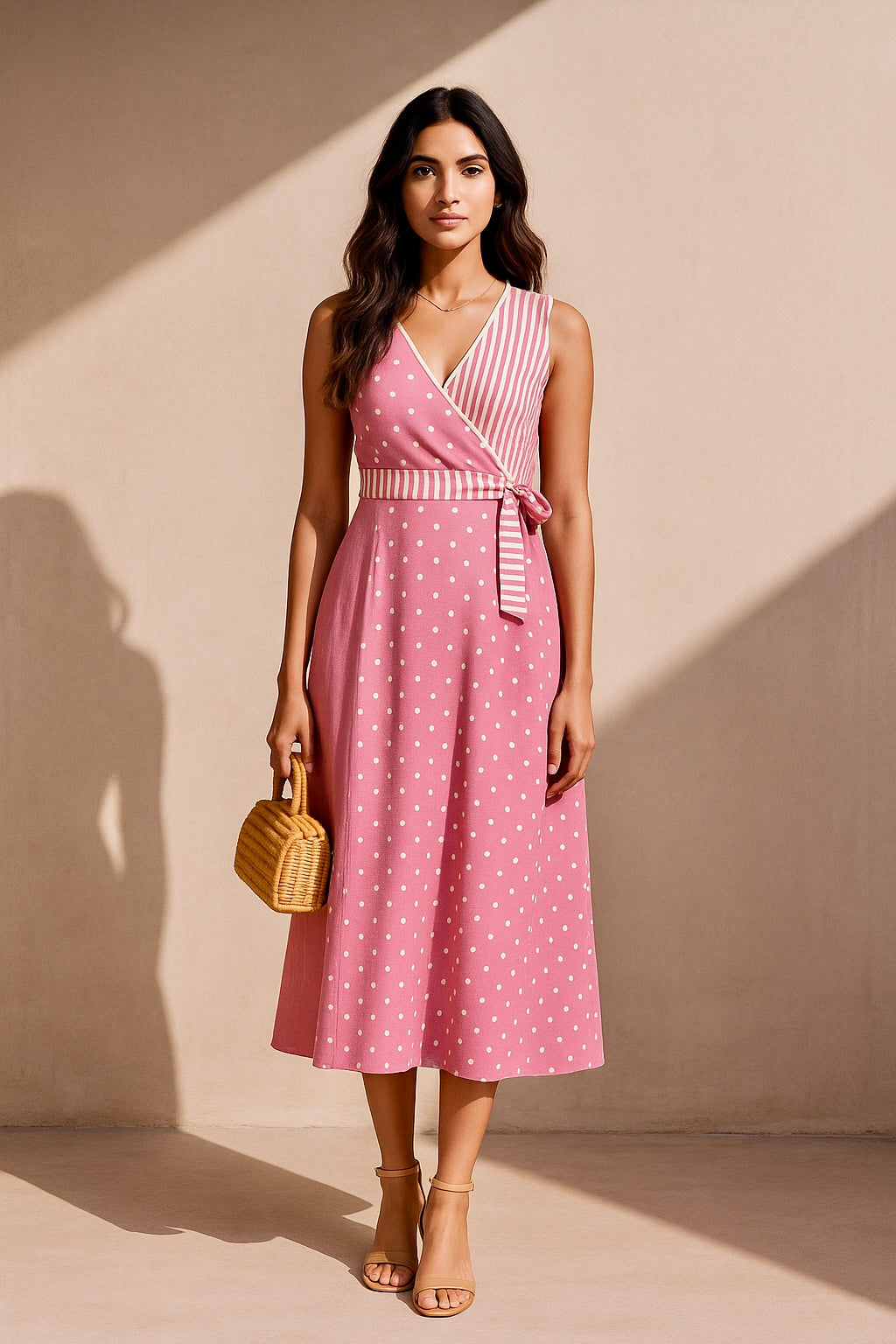 midi pink wrap dress Wild Flower Pink Wrap Dress – Saaki