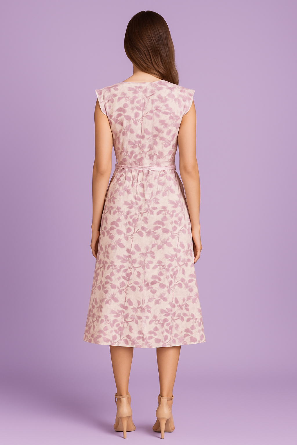 Fleur White Printed Ruffle Midi Dress