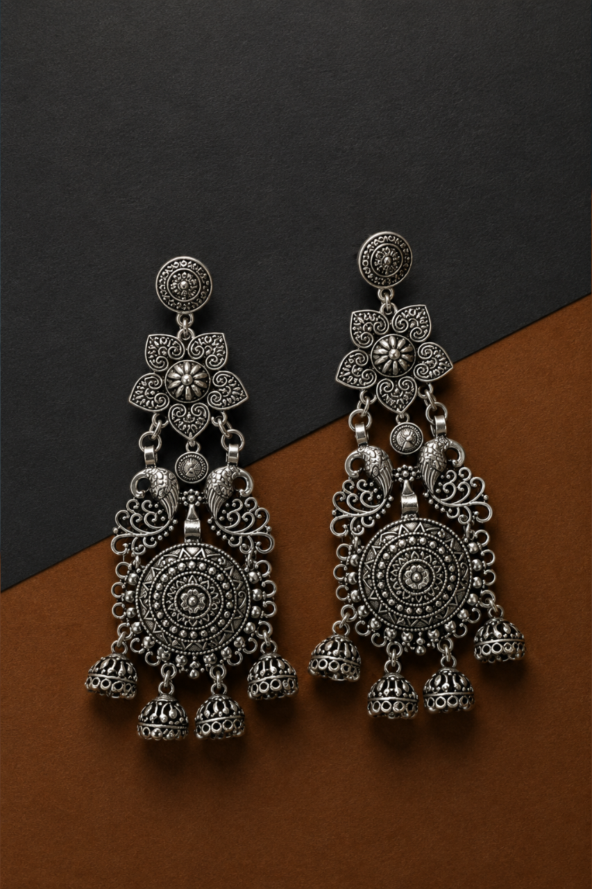 Earth & Silver Silver Earrings - XII