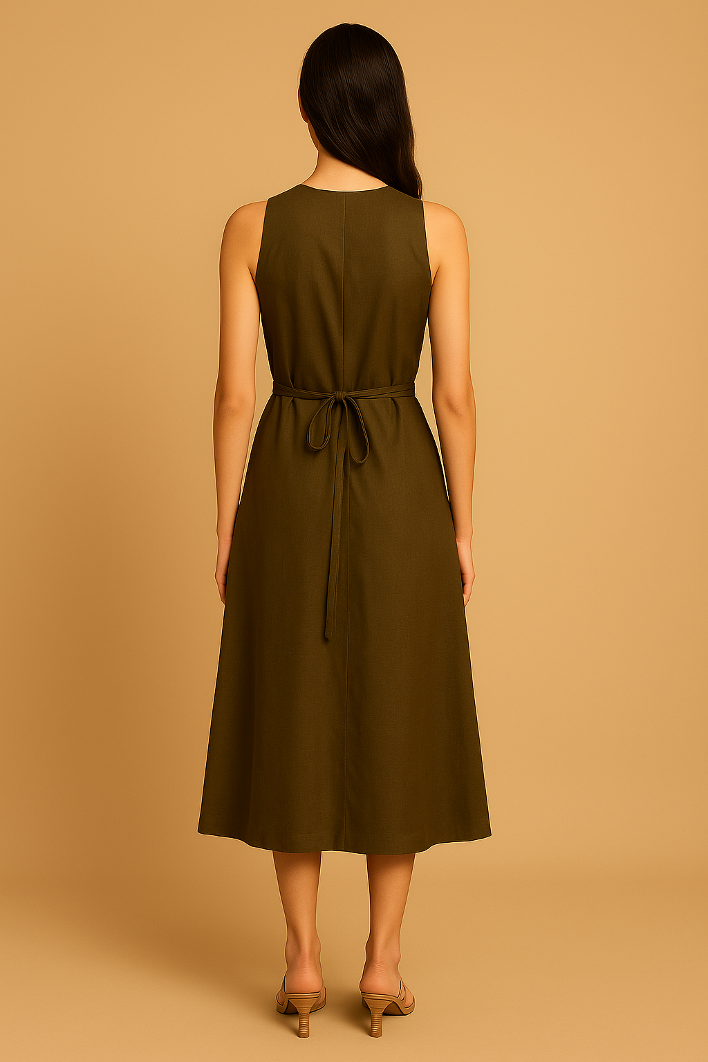 Iris Button Down Olive Dress