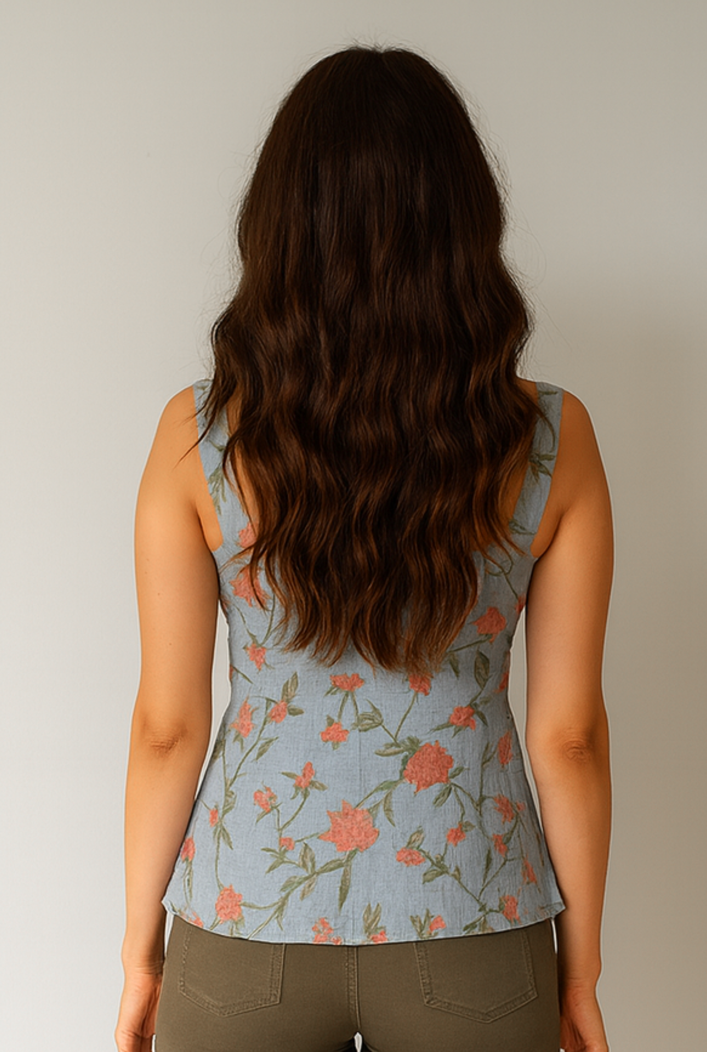 Rhea Icy Blue Printed Top