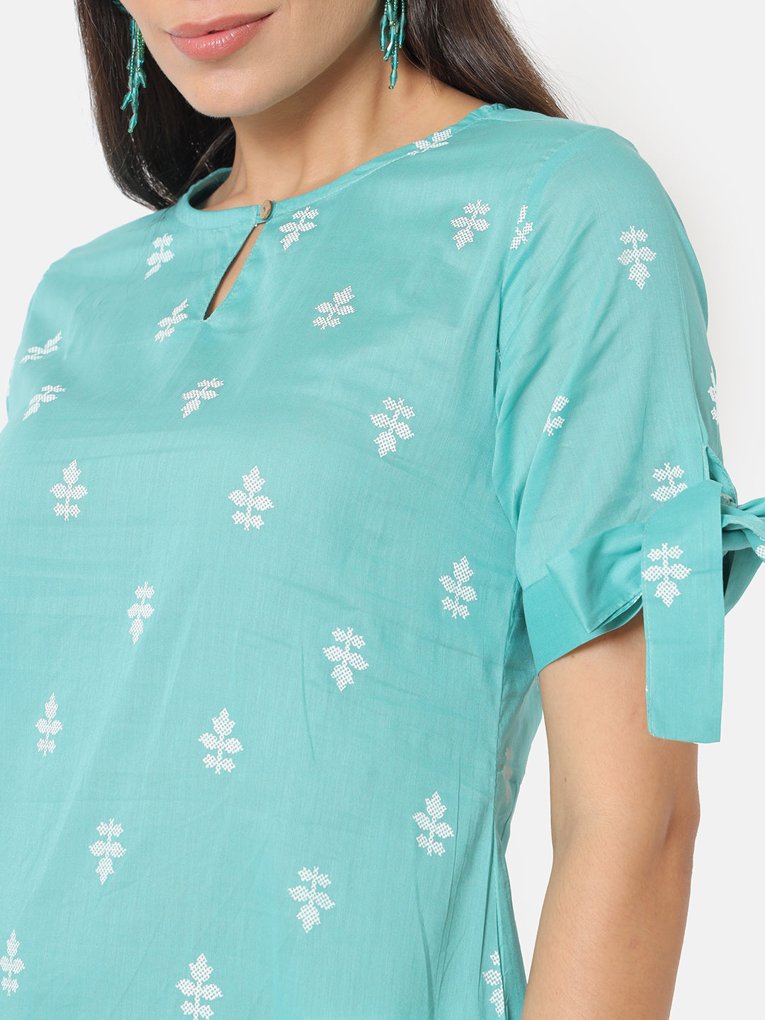 Sanchi Blue Ruffled Kurta
