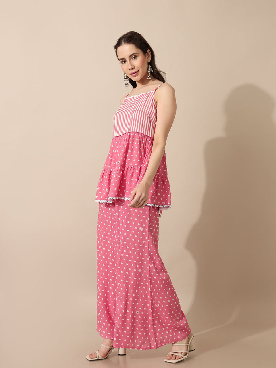 Wildflower Pink Printed Flared Top