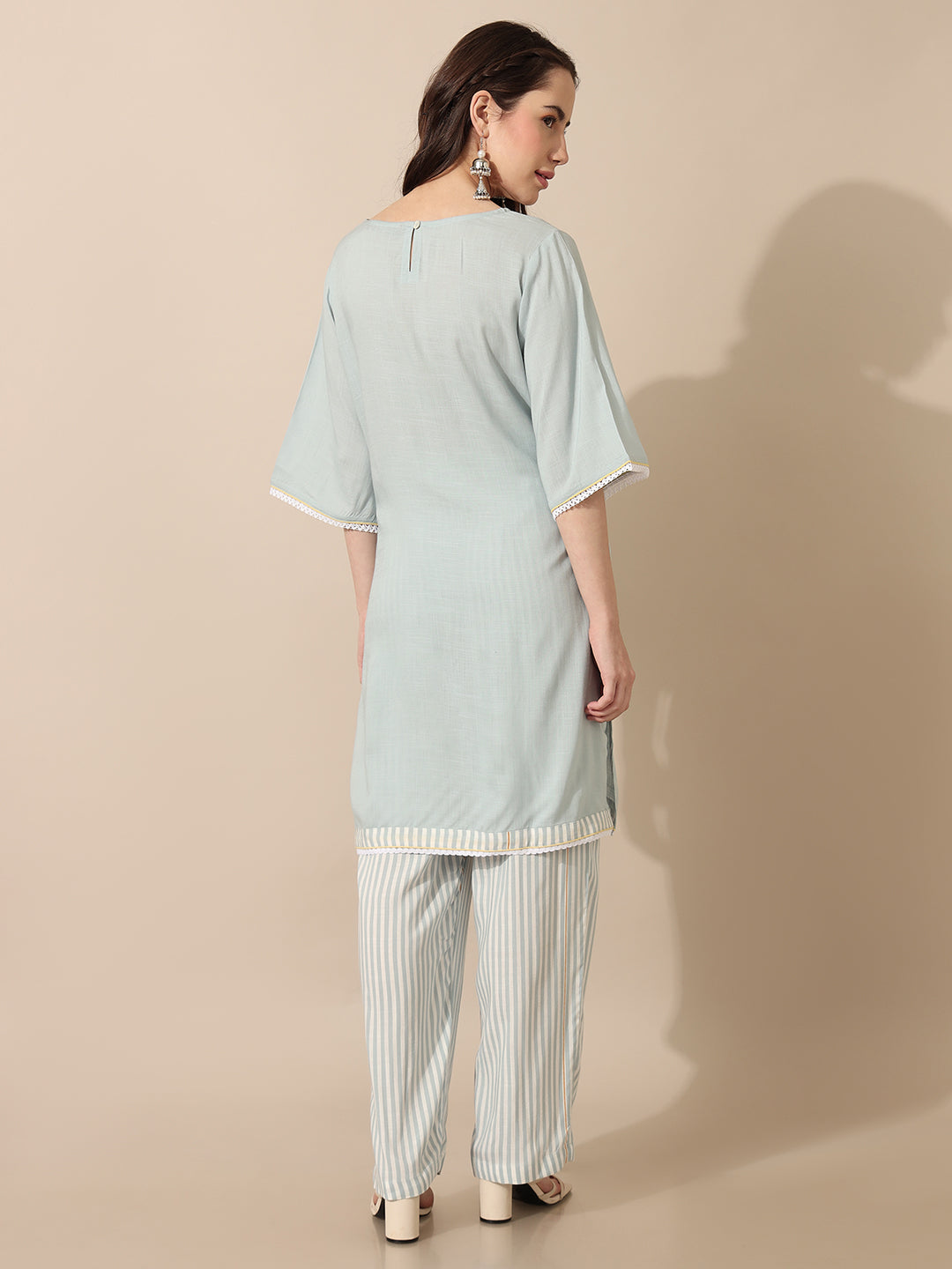 Wildflower Blue Embroidered Kurti