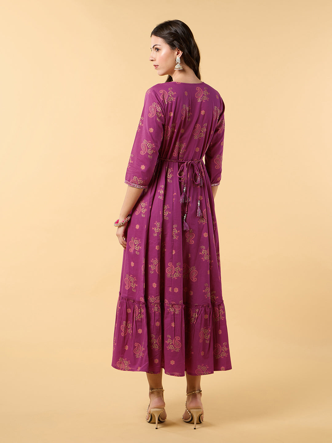 Blooming Elegance Fuchsia Anarkali Dress