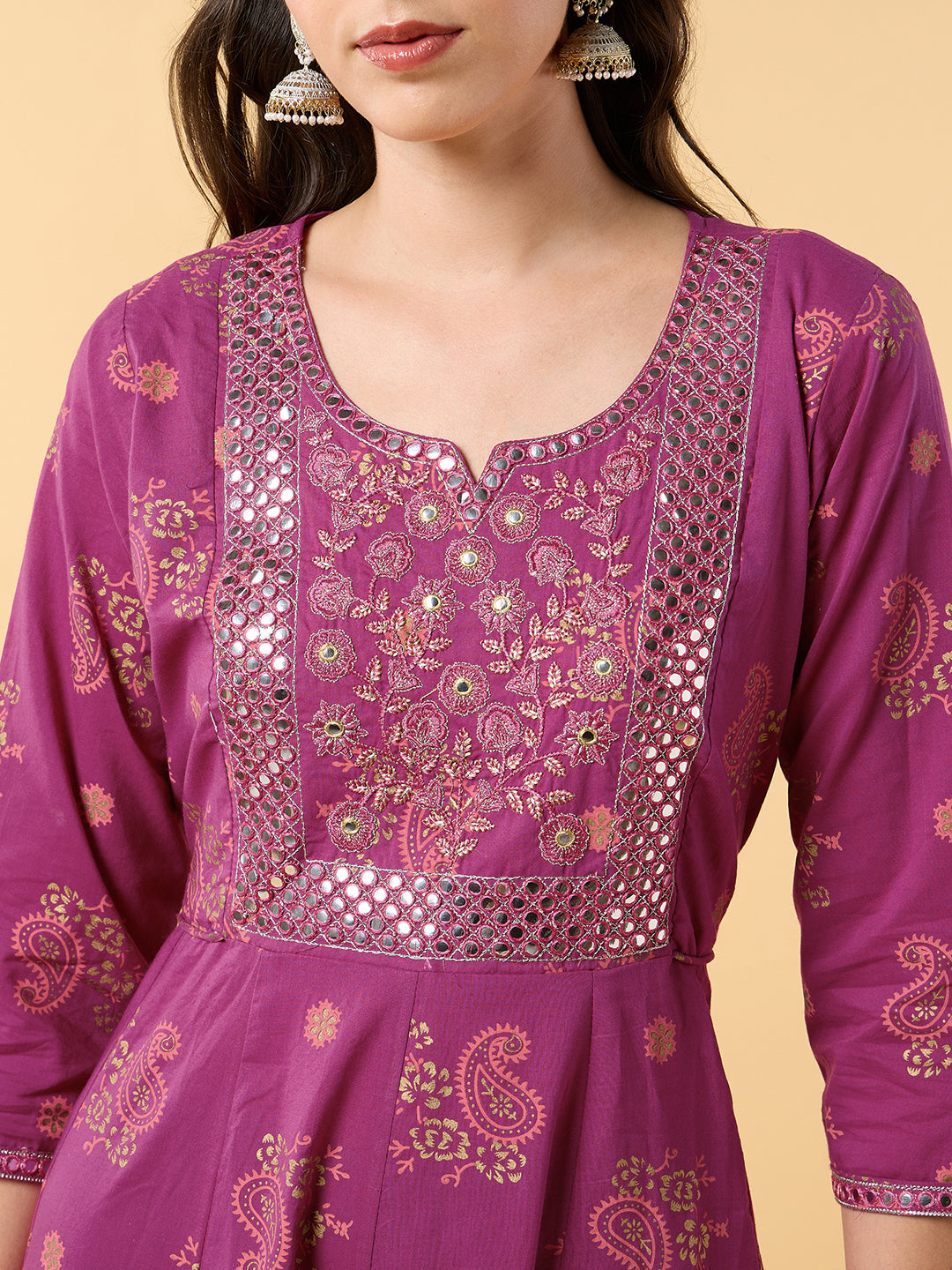 Blooming Elegance Fuchsia Anarkali Dress