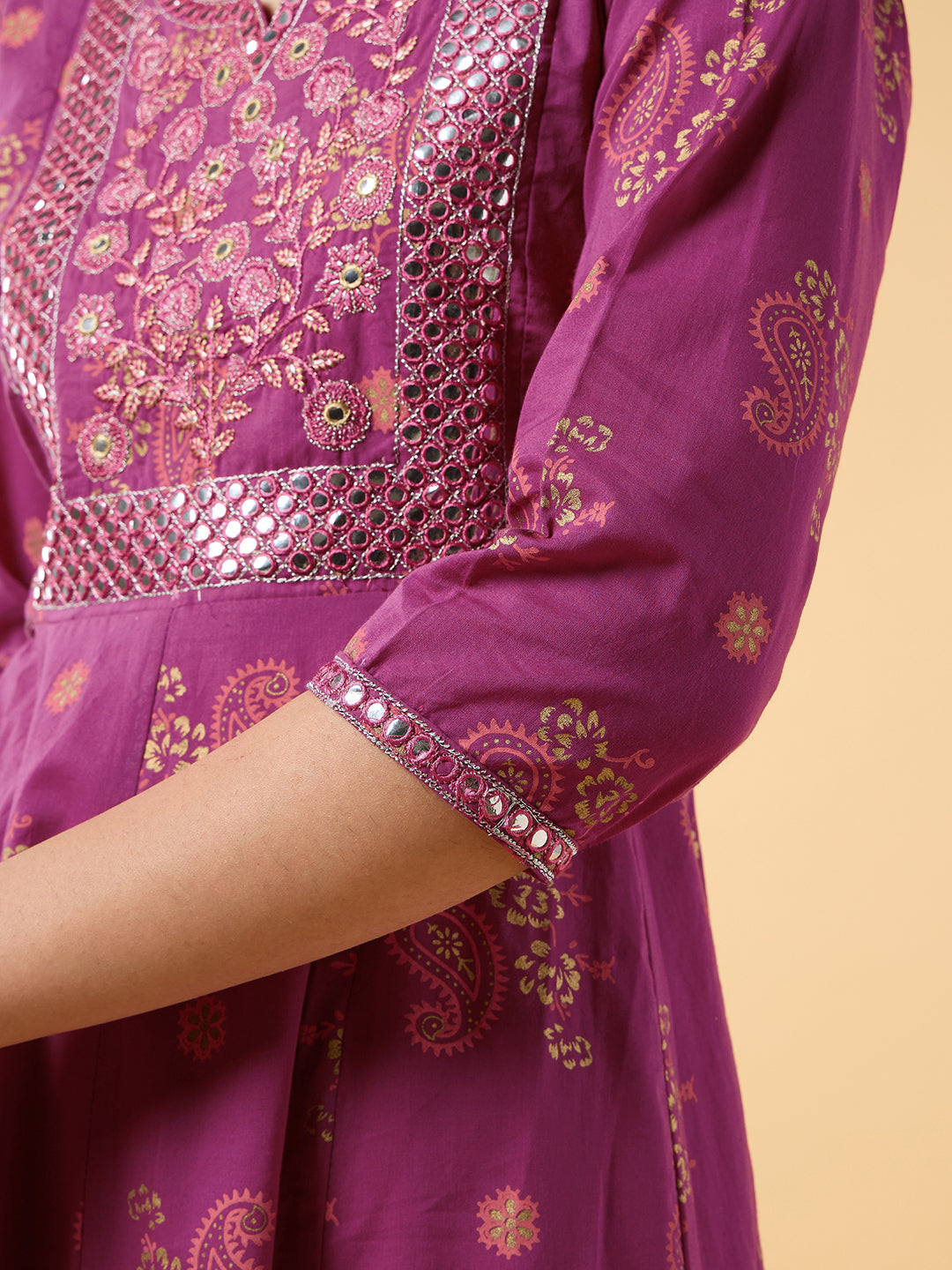 Blooming Elegance Fuchsia Anarkali Dress