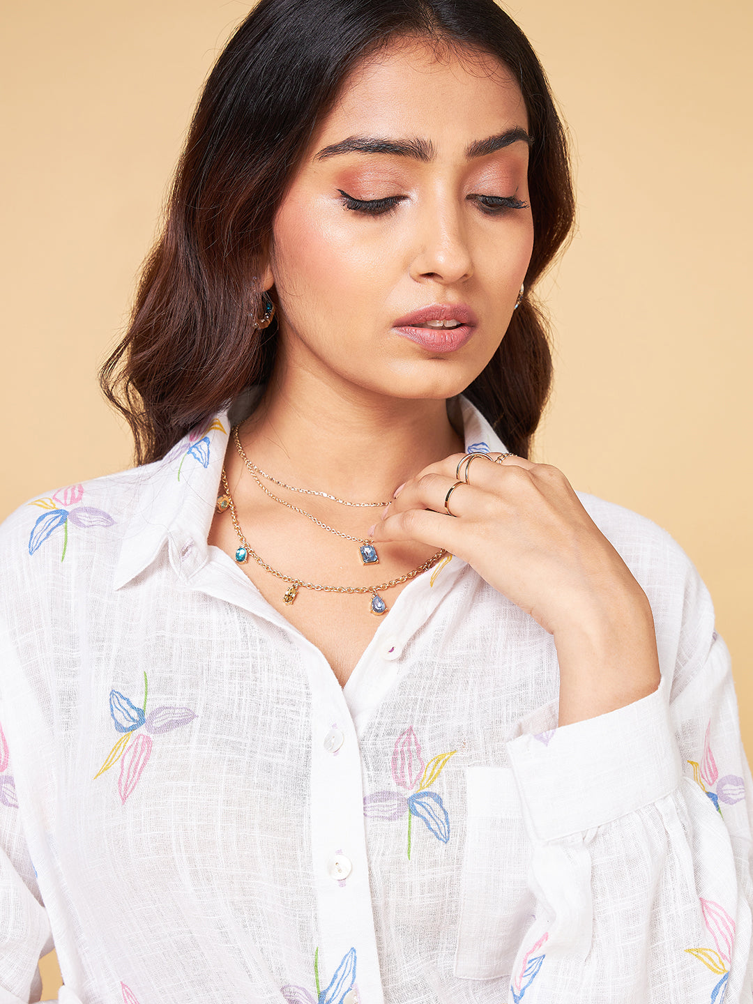 Echoes of Bliss White Printed Shirt