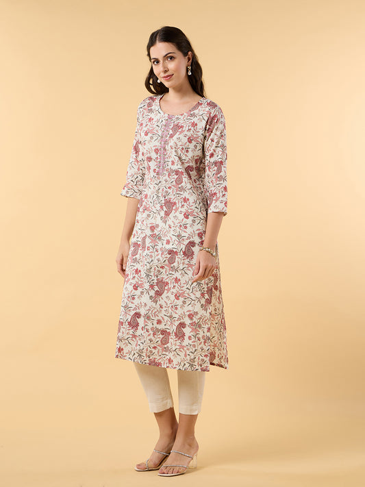 Blooming Elegance Floral Kurta