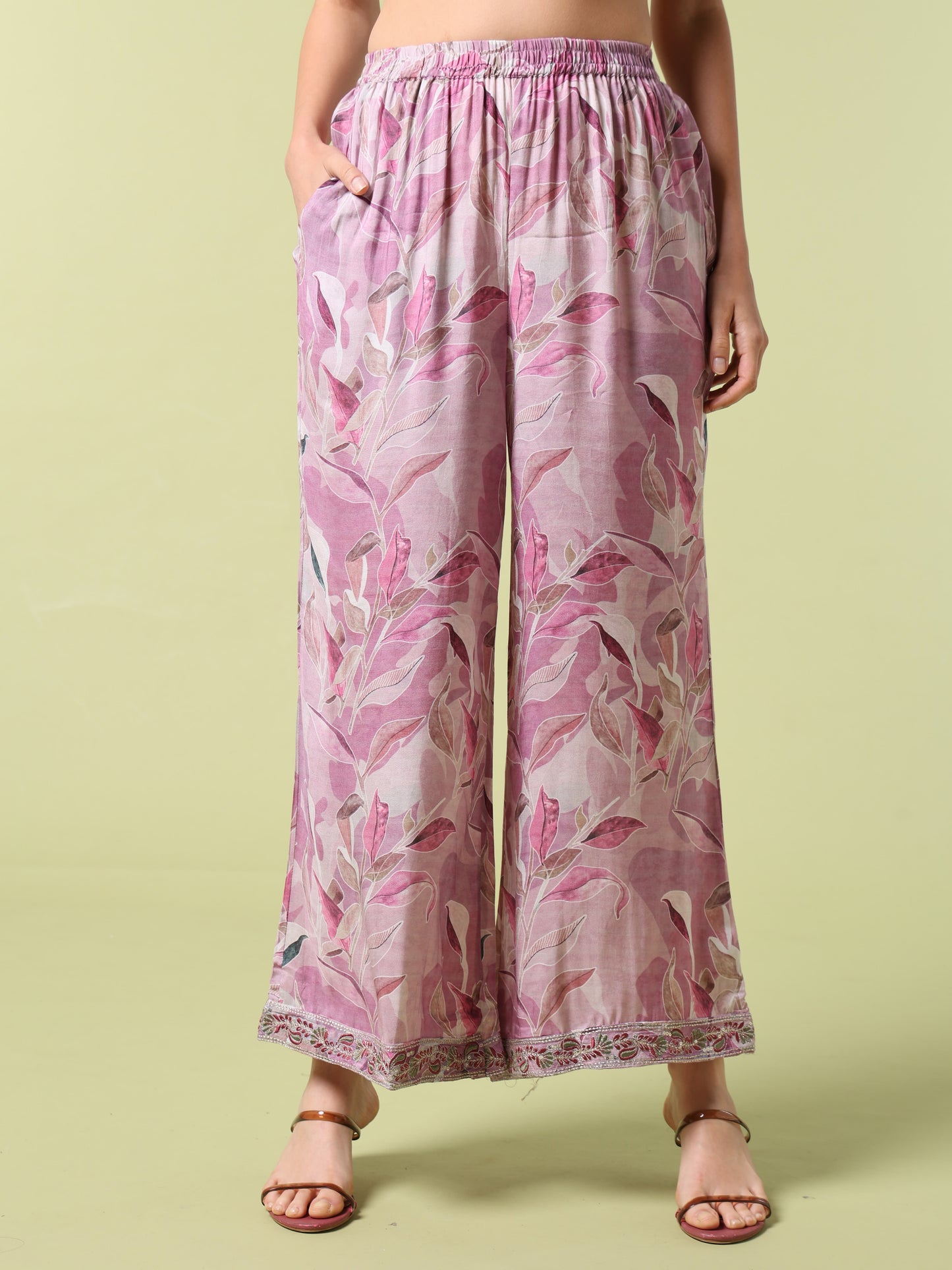 Vibrant Roots Printed Pink Kurta Set