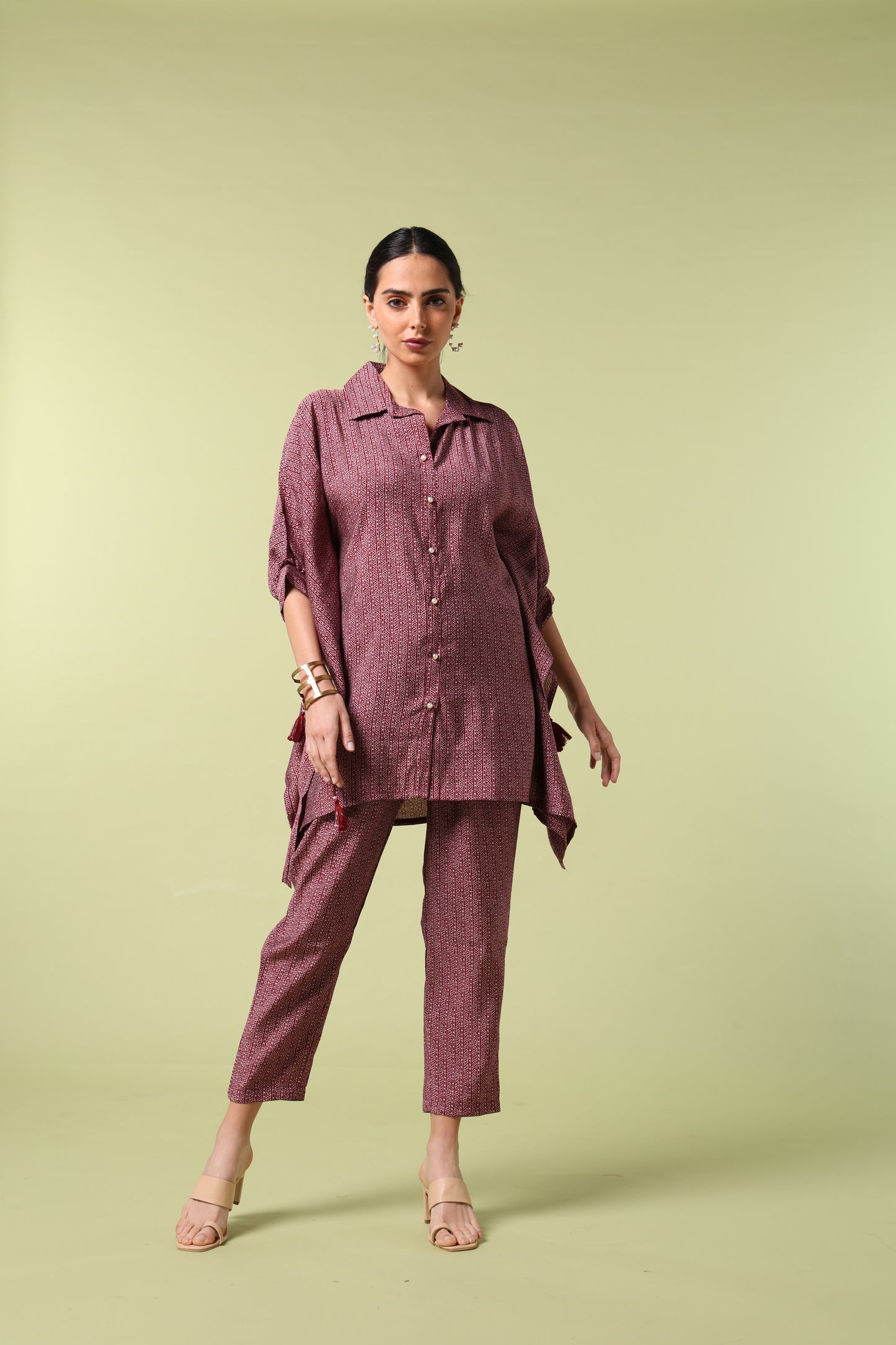 Vibrant Roots Relaxed Fit Tunic with Fitted Pants Ensemble