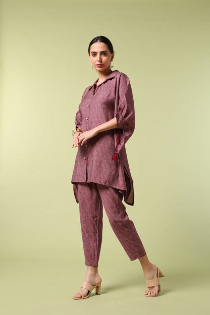 Vibrant Roots Relaxed Fit Tunic with Fitted Pants Ensemble