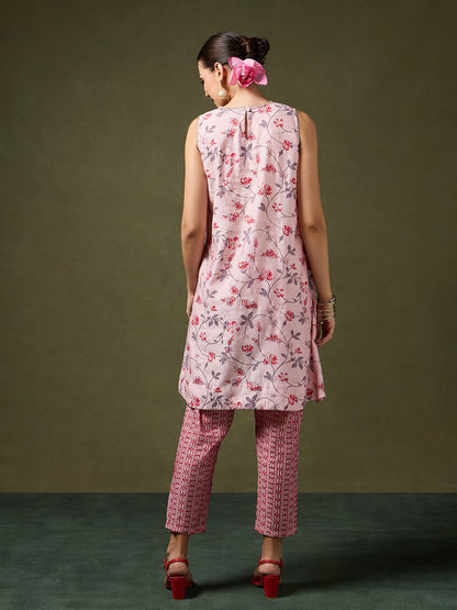 Blooming Melodies Blush Floral Kurta Set