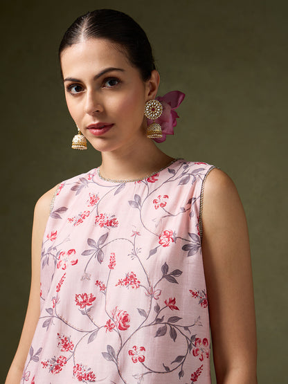 Blooming Melodies Blush Floral Kurta Set