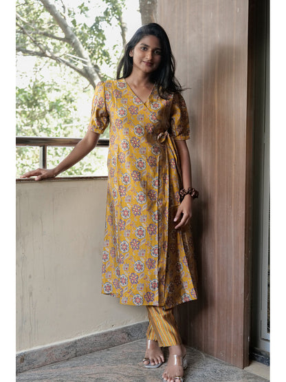 Blooming Melodies Mustard Kurta Set