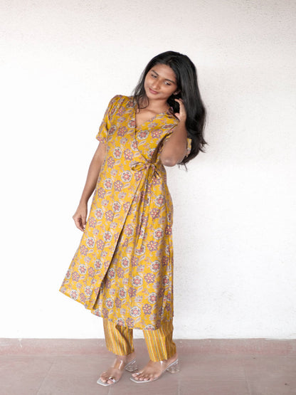 Blooming Melodies Mustard Kurta Set