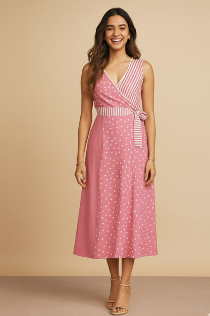 Wild Flower Pink Wrap Dress
