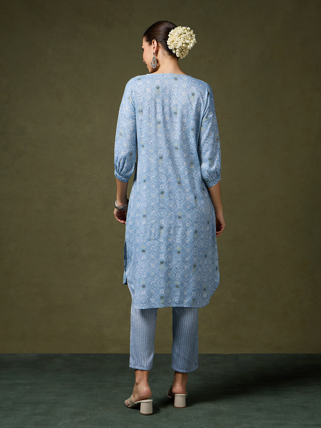 Blooming Melodies Blue Kurta Set