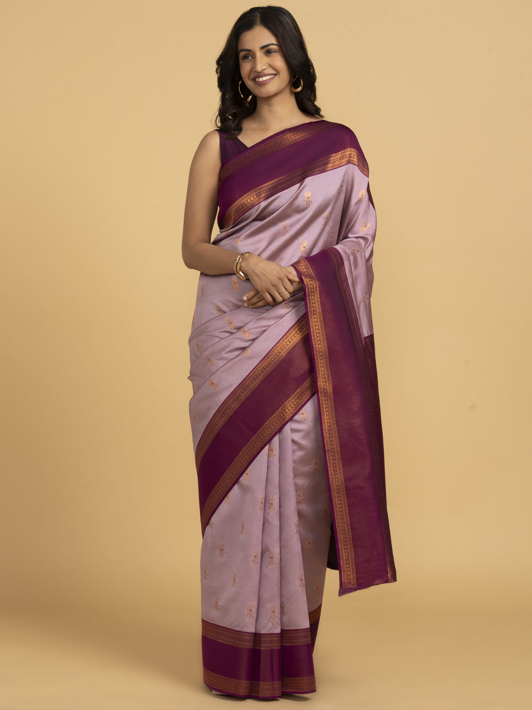 Divine Drapes Lavender Motif Saree