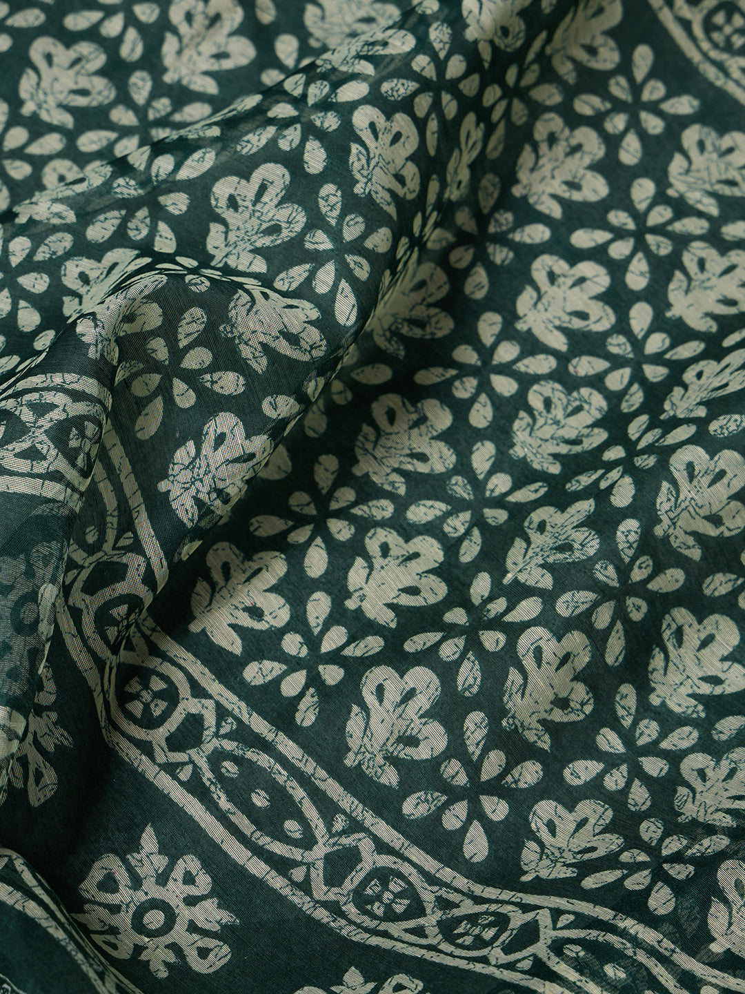 Divine Drapes Green Floral Saree