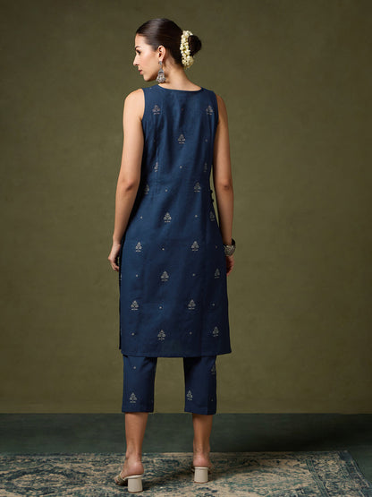 Dusk Shades Navy Kurta Set