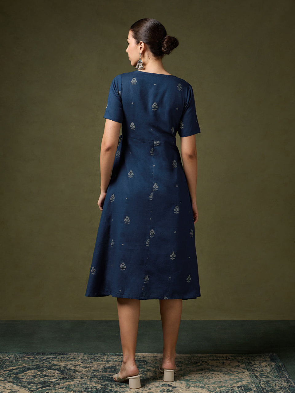 Dusk Shades Navy Printed Dress