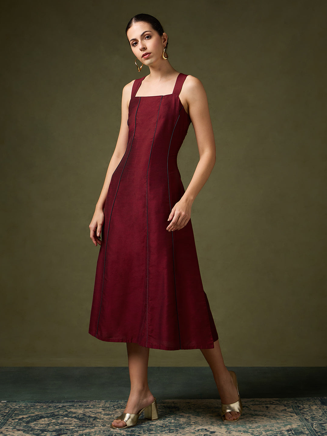 Tantu Maroon Sleeveless Dress