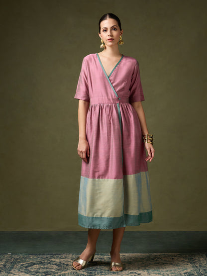 Tantu Elegant Pink Wrap Dress