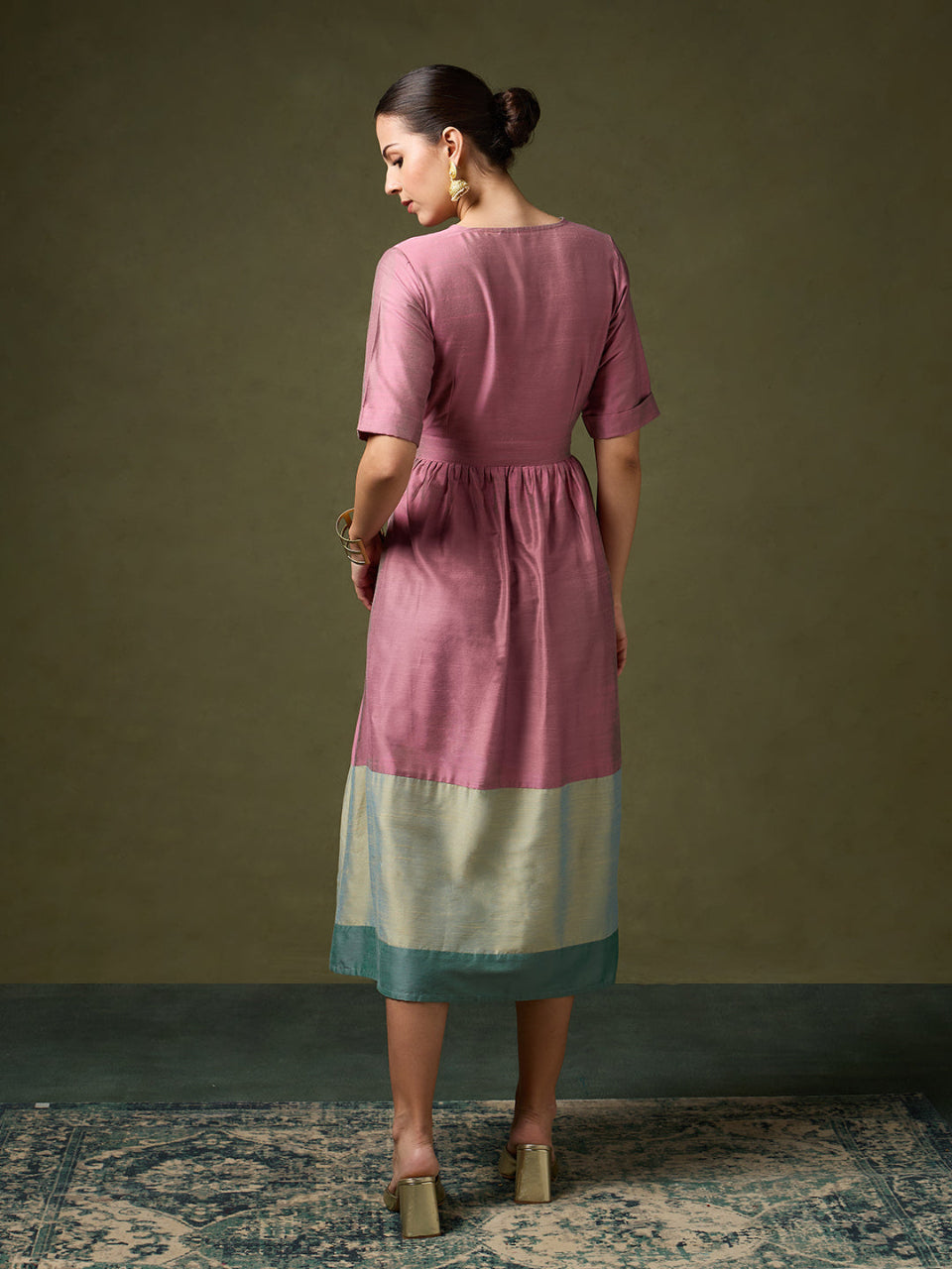 Tantu Elegant Pink Wrap Dress