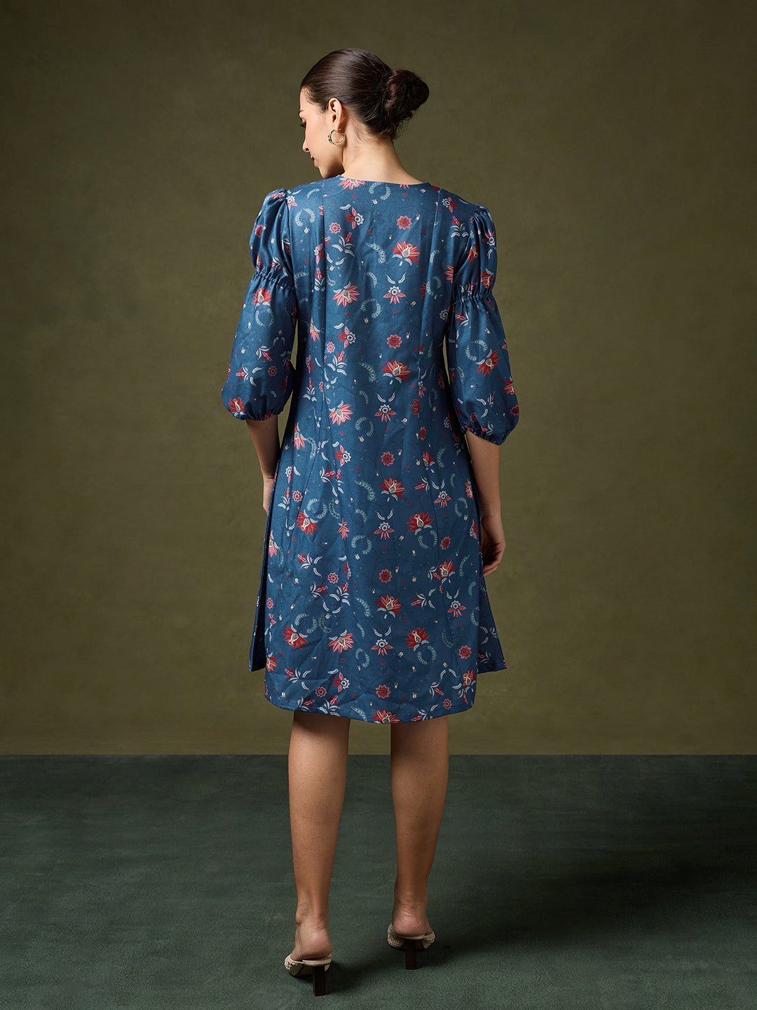 Regal Inspirations Printed Blue Dress