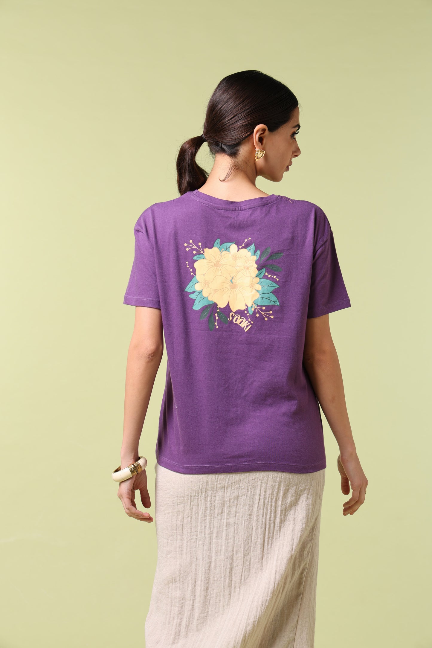 Petals Of Power Purple Long T-Shirt