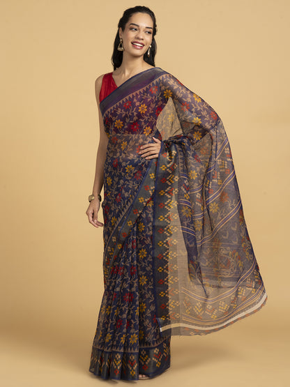 Divine Drapes Purple All Over Print Saree