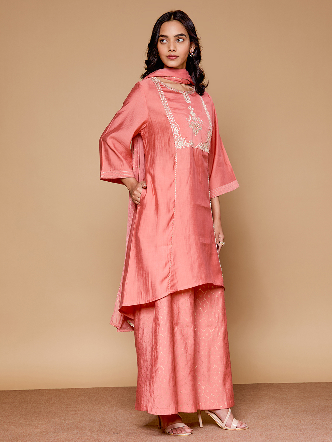 Autumn Yearn Pink Kurta Set