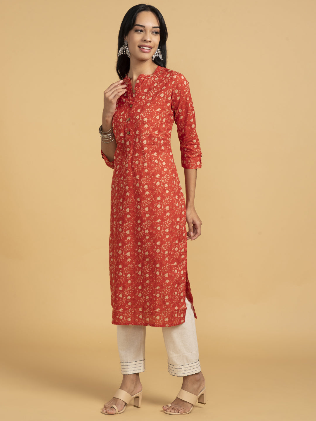 Blooming Elegance Red Floral Kurta