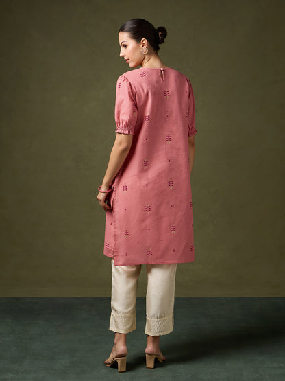 Ruhani Elegant Pink Printed Kurta