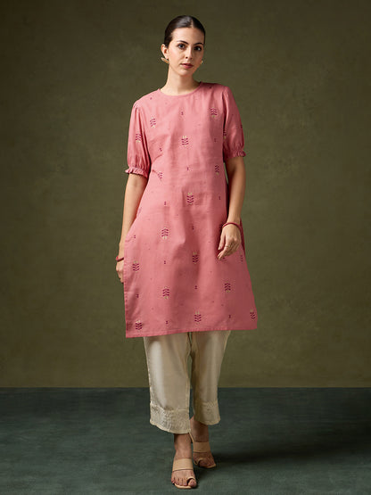 Ruhani Elegant Pink Printed Kurta