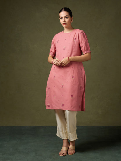 Ruhani Elegant Pink Printed Kurta