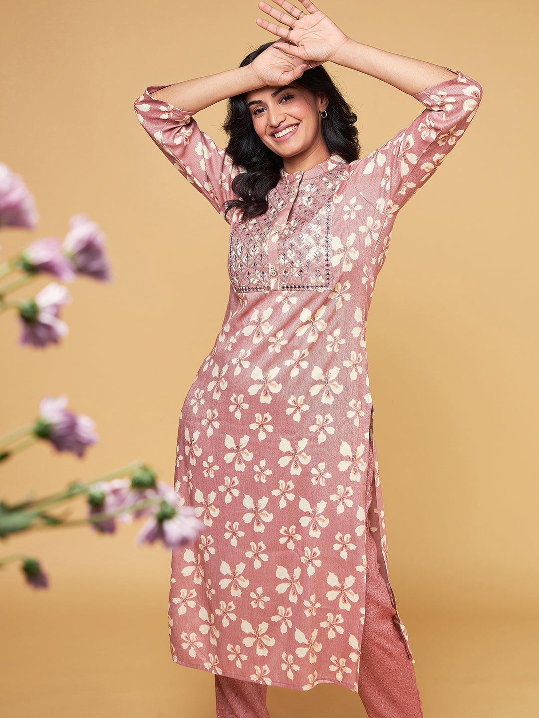 Blooming Melodies Floral Printed Kurta Set