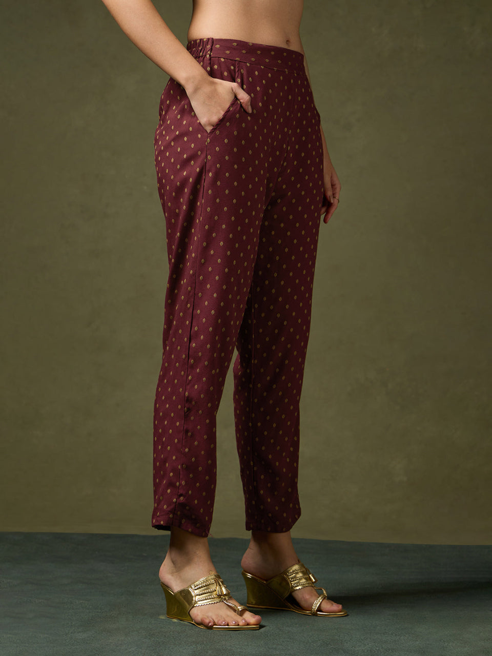 Sienna Maroon Embroidered Kurta Set