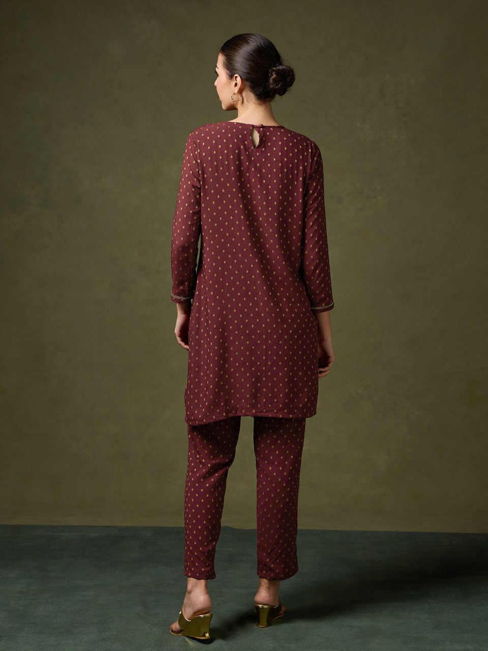 Sienna Maroon Embroidered Kurta Set