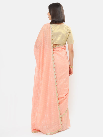 Moonlight Pink Chanderi Saree