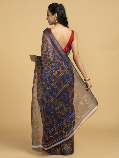 Divine Drapes Purple All Over Print Saree