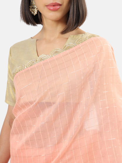 Moonlight Pink Chanderi Saree